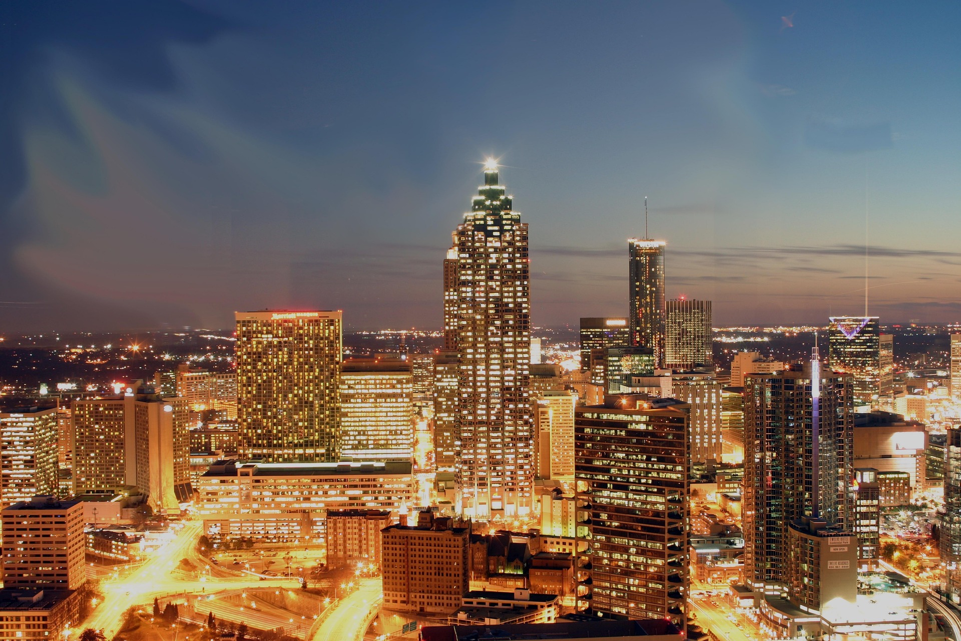 city scape at night