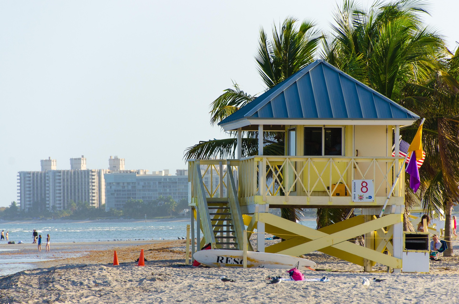 beach with life guard house