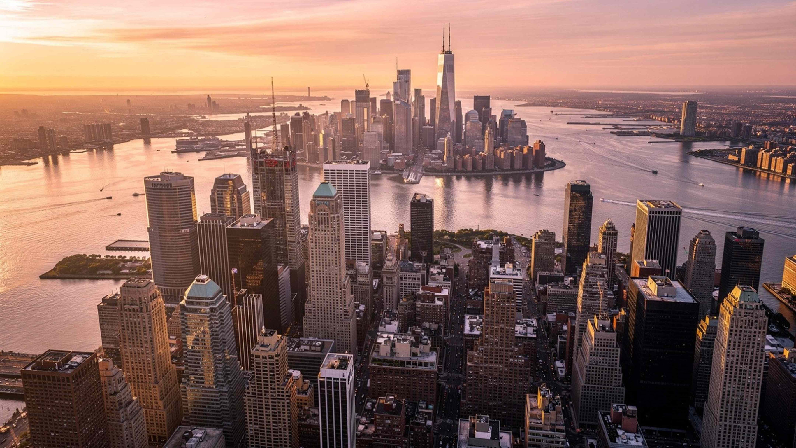City scape of tall buildings