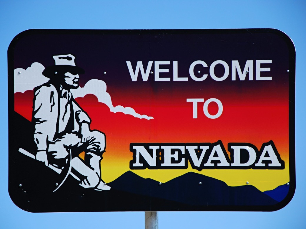 Welcome to Nevada road sign