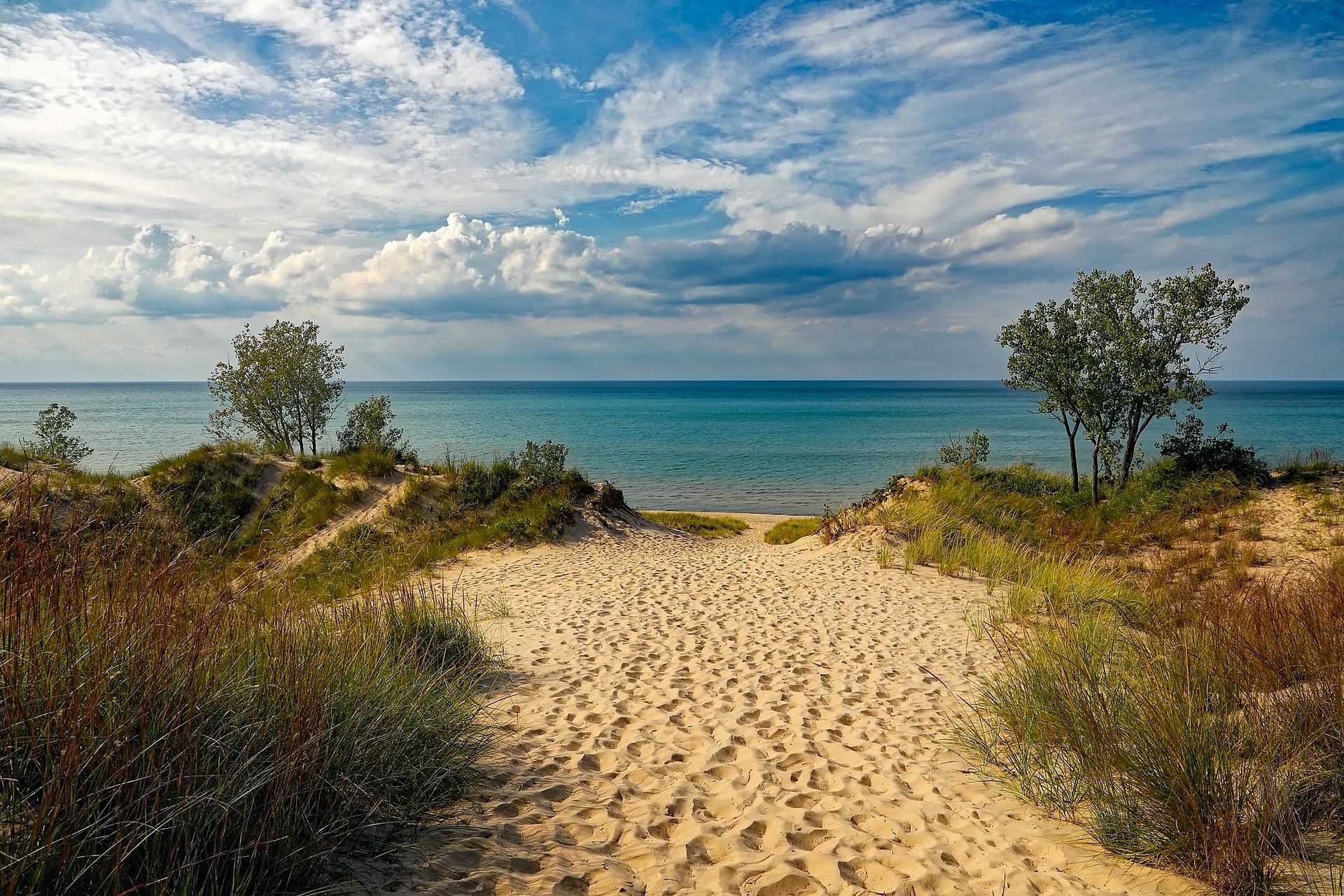 Beach and view of lake