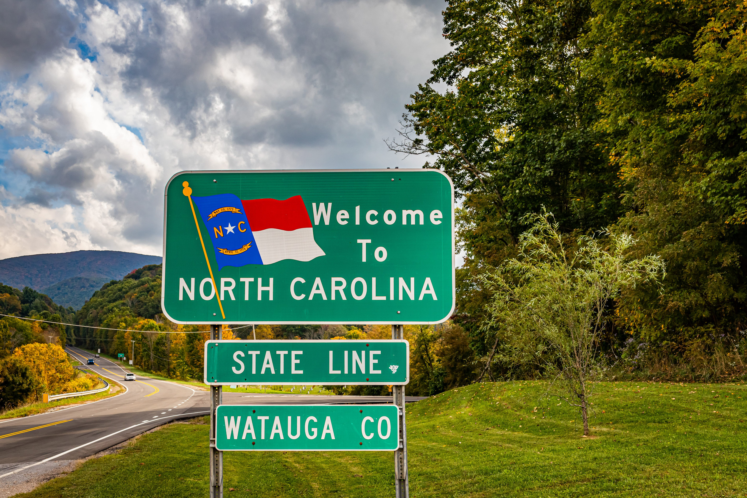 Welcome to North Carolina road sign