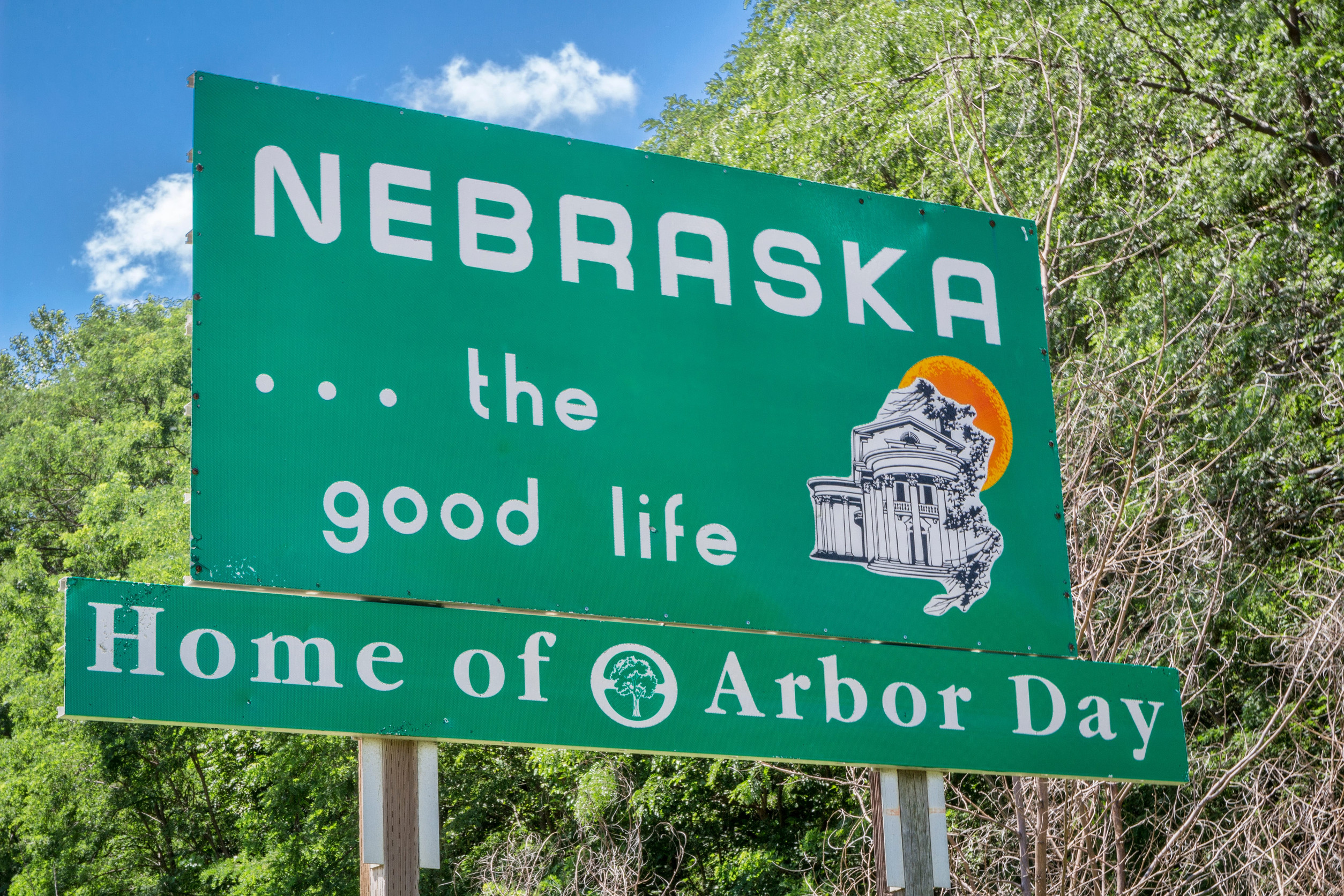 Welcome to Nebraska road sign